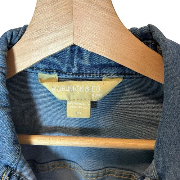 Vintage Roebuck & Co Women's Stretch Denim Trucker Jacket Western Size Medium - Picture 3 of 8